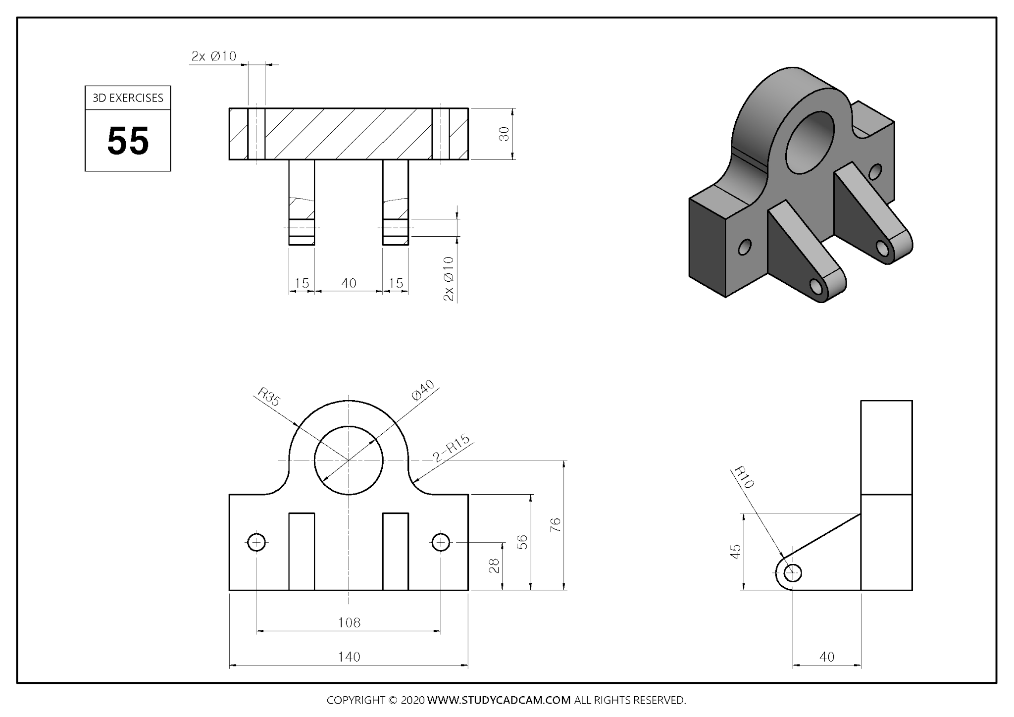 CAD 3d exercises 762 модель
